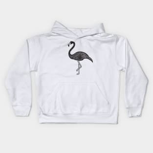 Flamingo Ink Art - cool and fun bird design - on light colors Kids Hoodie